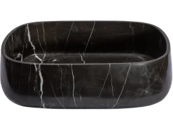 Discount Rounded Rectangular Vessel Sink in Nero Marquino Marble Above Counter / Vessel Sinks