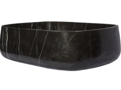 Discount Rounded Rectangular Vessel Sink in Nero Marquino Marble Above Counter / Vessel Sinks