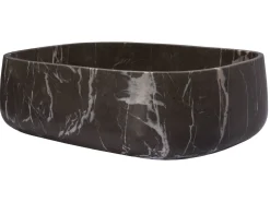 Outlet Rounded Rectangular Vessel Sink in Pietra Grey Marble Above Counter / Vessel Sinks
