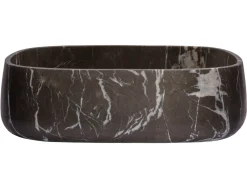 Outlet Rounded Rectangular Vessel Sink in Pietra Grey Marble Above Counter / Vessel Sinks