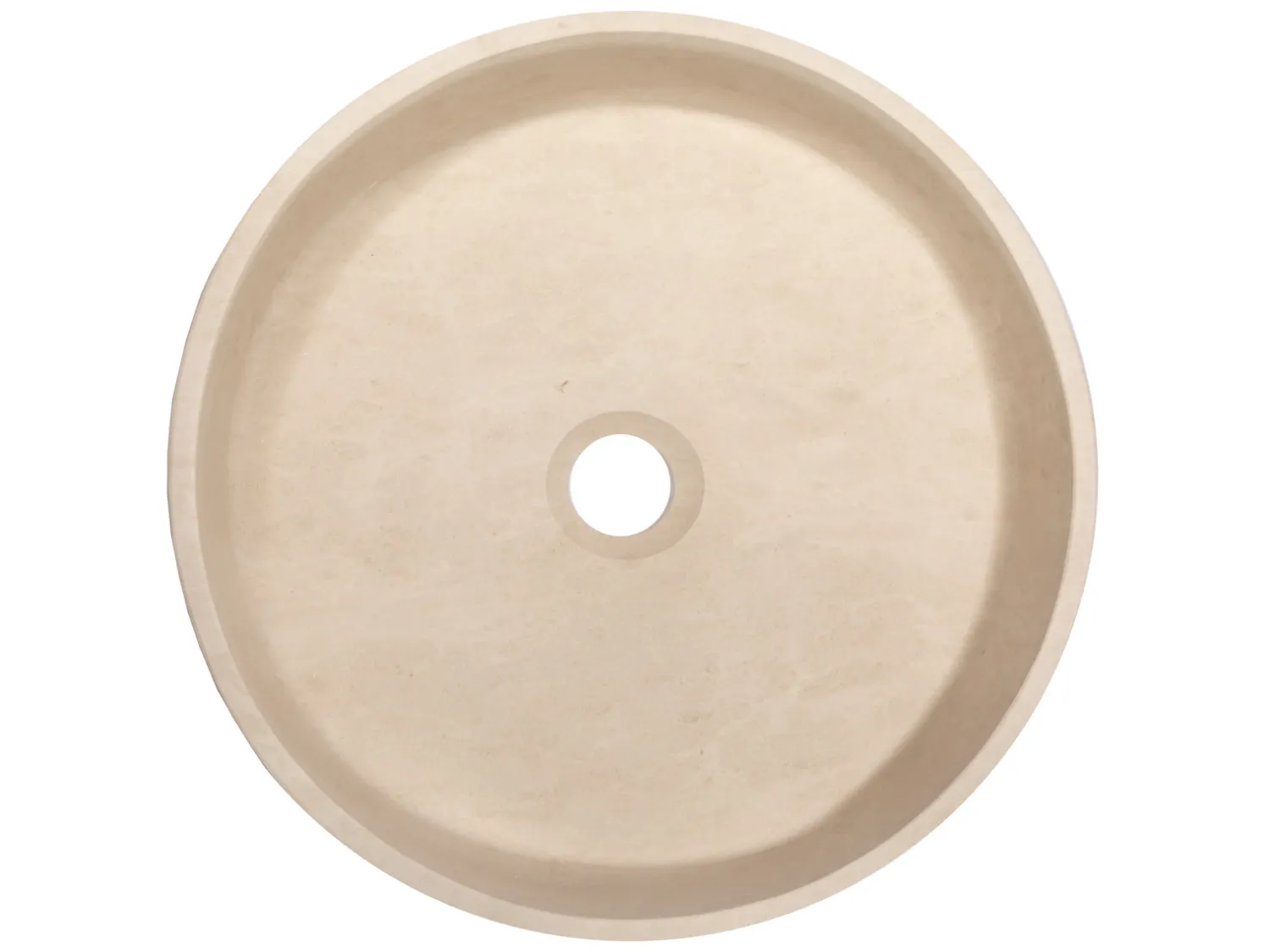 Hot Rounded Vessel Sink in Beige Marble Above Counter / Vessel Sinks