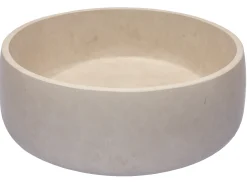 Hot Rounded Vessel Sink in Beige Marble Above Counter / Vessel Sinks
