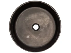 Online Rounded Vessel Sink in Nero Marquino Marble Above Counter / Vessel Sinks