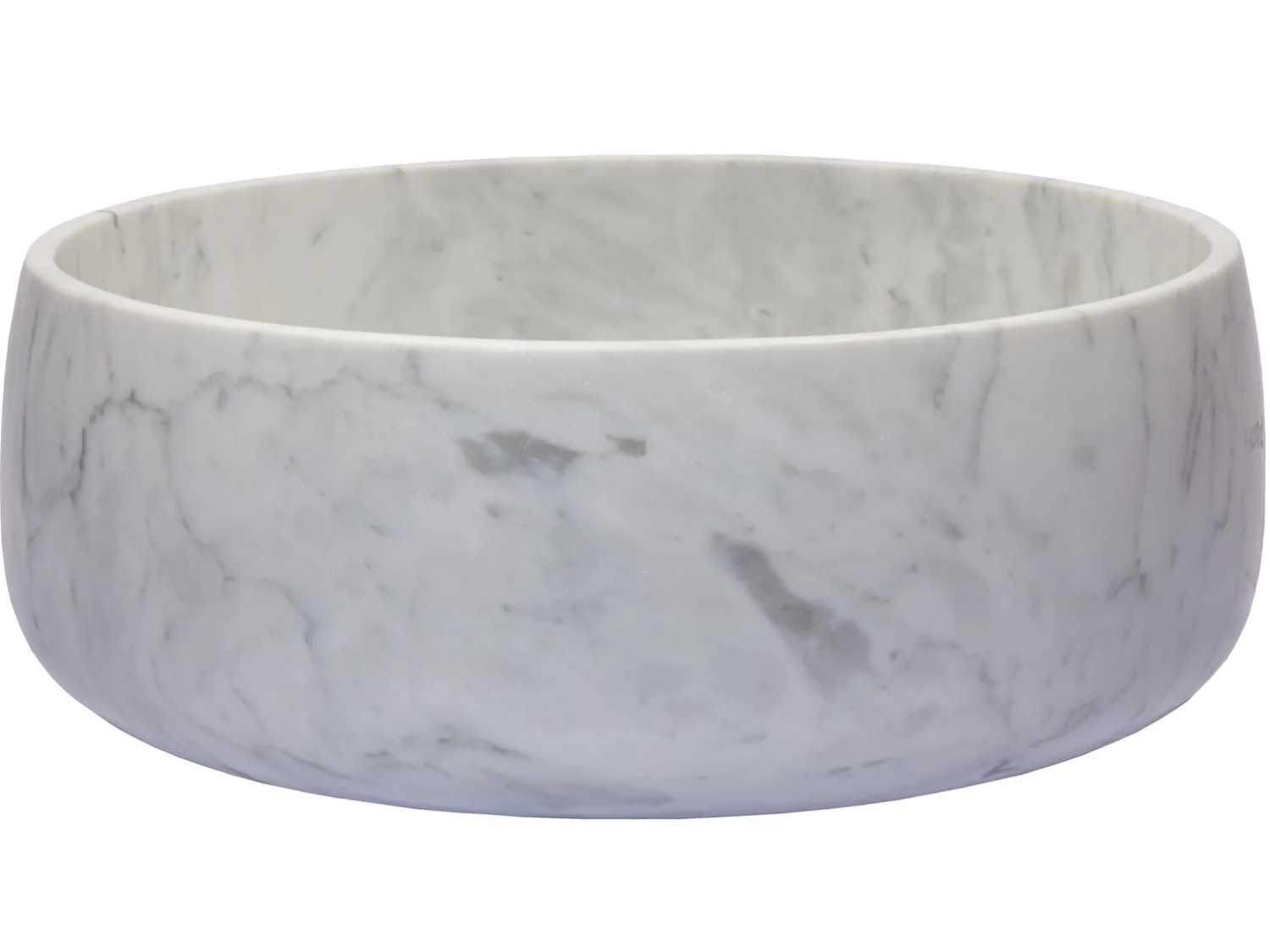 Best Rounded Vessel Sink in White Carrara Marble Above Counter / Vessel Sinks