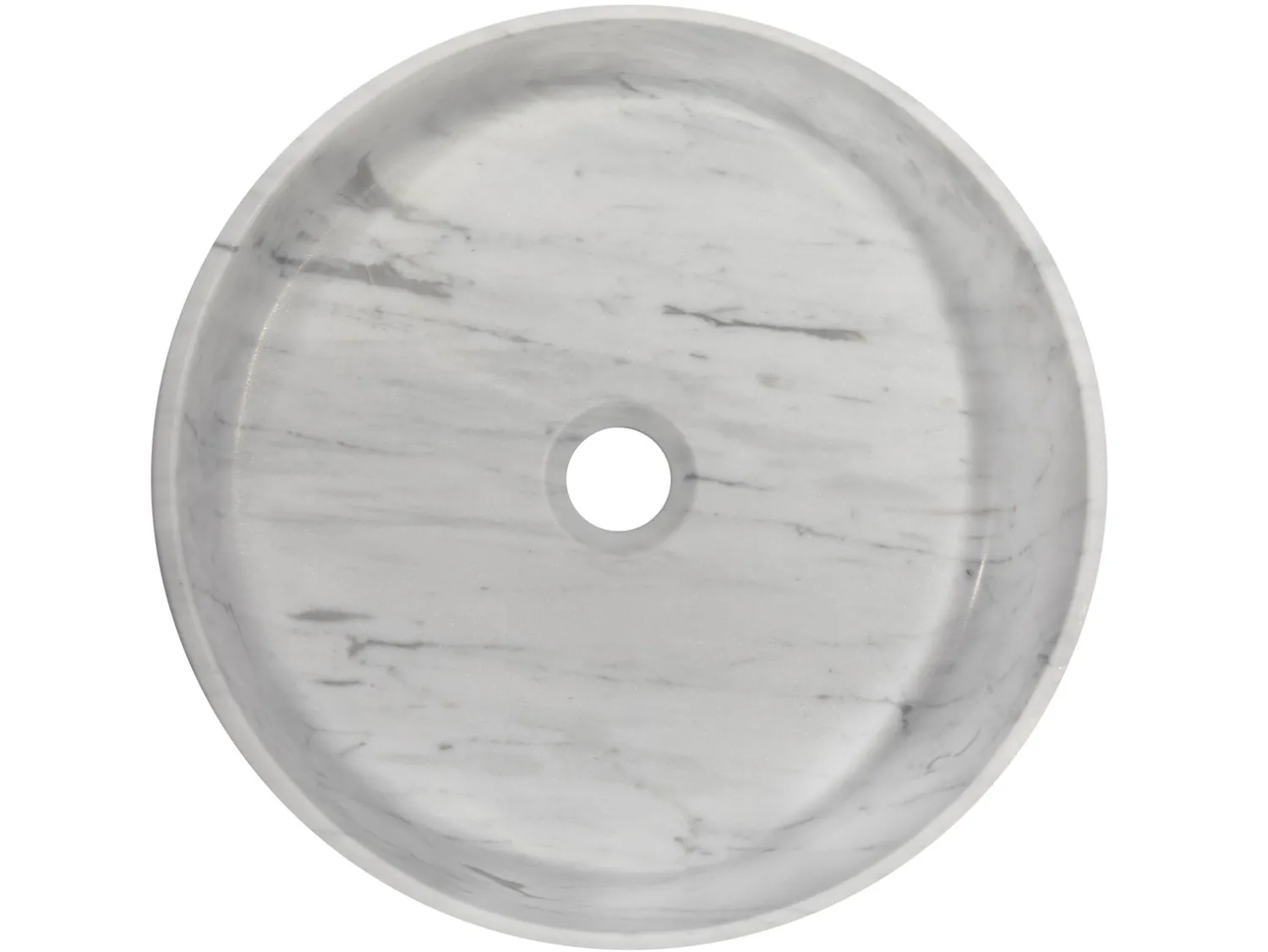Best Rounded Vessel Sink in White Carrara Marble Above Counter / Vessel Sinks