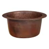 10" Round Hammered Copper Bar Sink with 2" Drain Opening Bar / Prep Sinks