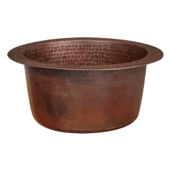 10" Round Hammered Copper Bar Sink with 2" Drain Opening Bar / Prep Sinks