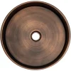 Outlet 15 3/4" Round Thick Rim Stainless Steel Bathroom Vessel Sink with Drain in Bronze Stainless Steel Sinks|Above Counter / Vessel Sinks