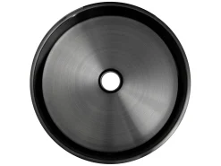 Online 15 3/4" Round Thick Rim Stainless Steel Bathroom Vessel Sink with Drain in Black Stainless Steel Sinks|Above Counter / Vessel Sinks