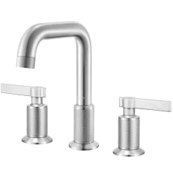 Outlet Barolo Two Handle Widespread Art Deco Transitional Bathroom Faucet in Brushed Nickel Stainless - RVF5236BN 8" Widespread