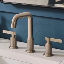 Outlet Barolo Two Handle Widespread Art Deco Transitional Bathroom Faucet in Brushed Nickel Stainless - RVF5236BN 8" Widespread