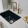 Best 27" Black Fireclay Kitchen Sink | Made in Italy Drop-In / Top Mount Sinks|Undermount Sinks