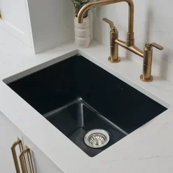 Best 27" Black Fireclay Kitchen Sink | Made in Italy Drop-In / Top Mount Sinks|Undermount Sinks