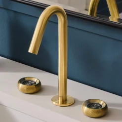 Online Chrono Two Handle Watch Mechanism Luxury Widespread Bathroom Faucet in Brushed Gold- RVF5234SG 8