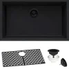 Online 27" Composite Undermount Single Bowl Kitchen Sink in Midnight Black Single Bowl Sinks|Undermount Sinks