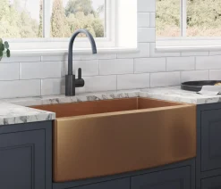 36" Copper Tone Matte Bronze Apron Front Stainless Steel Kitchen Sink Stainless Steel Sinks|Gunmetal, Brass, & Gold
