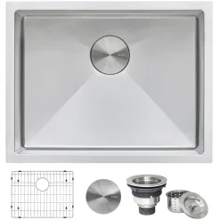 Clearance 12" Deep Small Radius 23" Undermount Laundry Sink Stainless Steel Sinks|Single Bowl Sinks