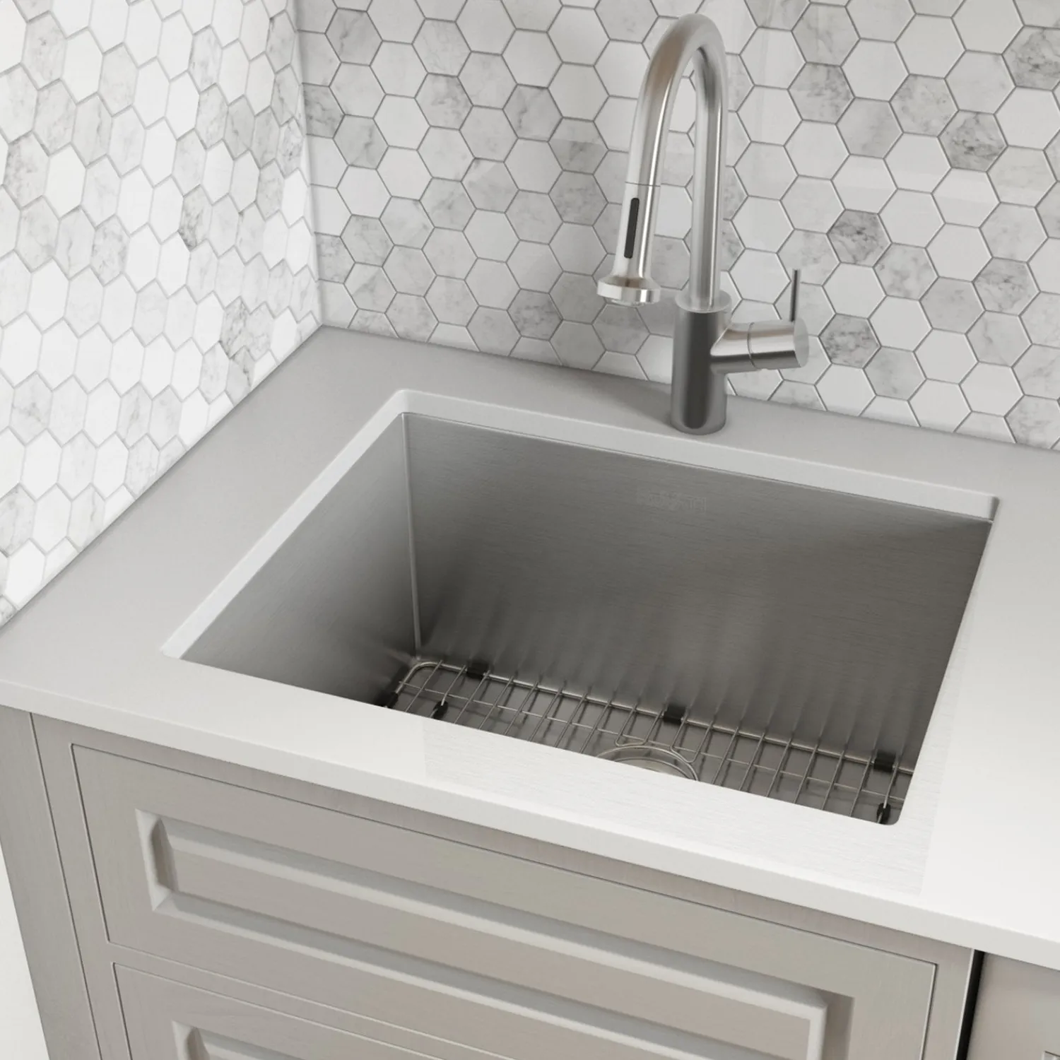 Clearance 12" Deep Small Radius 23" Undermount Laundry Sink Stainless Steel Sinks|Single Bowl Sinks