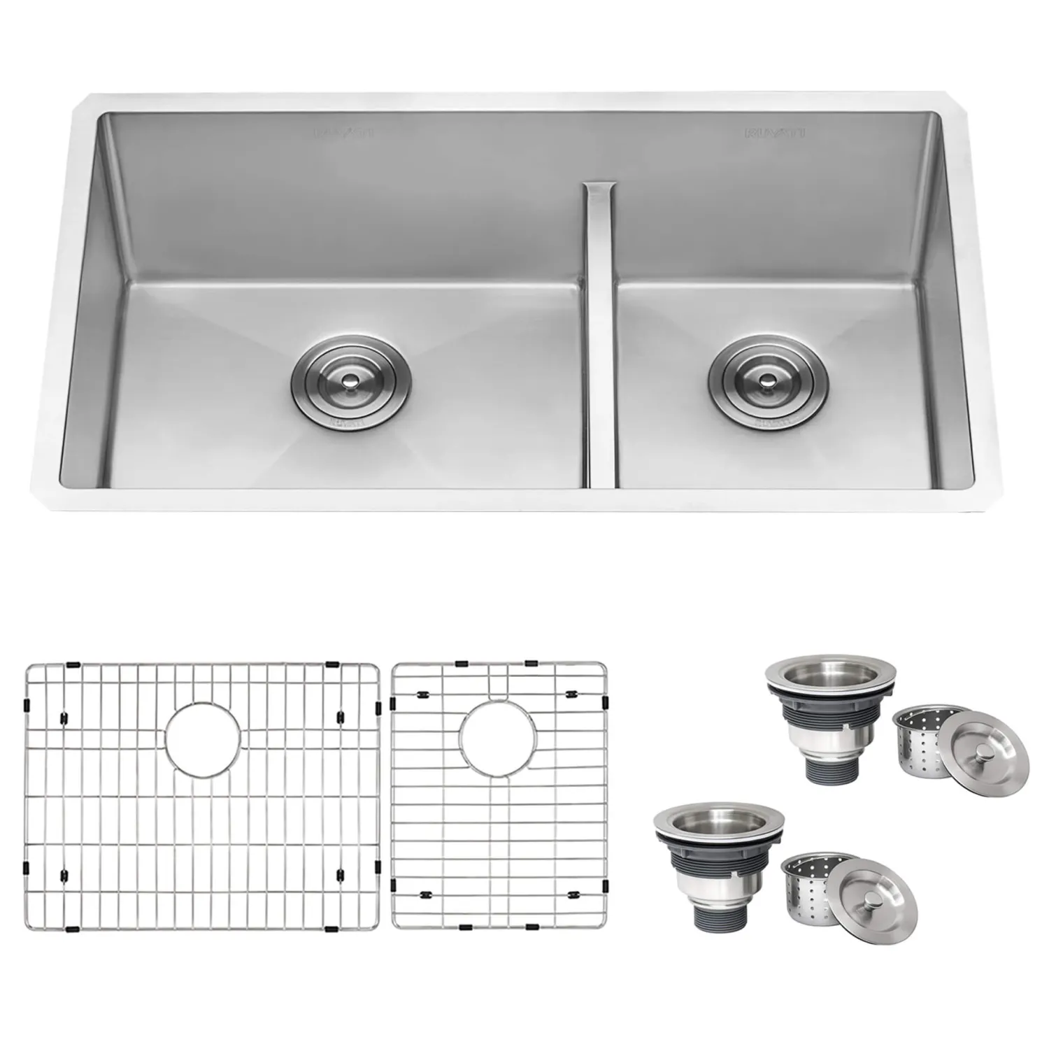 Outlet 36" Double Bowl Kitchen Sink with Low Divder Stainless Steel Sinks|Double Bowl Sinks