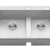 Clearance 33" Drop-in Low Platform-Divide Zero Radius 60/40 Double Bowl 16 Gauge Topmount Kitchen Sink Drop-In / Top Mount Sinks|Stainless Steel Sinks