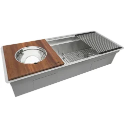 Sale 39" Dual Tier Undermount Workstation Kitchen Sink Undermount Sinks|Single Bowl Sinks