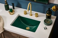 Fabio Two Handle Widespread Textured Knob Arc Round Neck Bathroom Faucet in Brushed Gold - RVF5238SG 8" Widespread