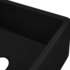 New 23" Fireclay Farmhouse Kitchen Laundry Utility Sink Single Bowl Gloss Black Single Bowl Sinks|Apron Front / Farmhouse Sinks