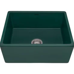 Outlet 23" Fireclay Farmhouse Sink in Emerald Green Single Bowl Sinks|Apron Front / Farmhouse Sinks