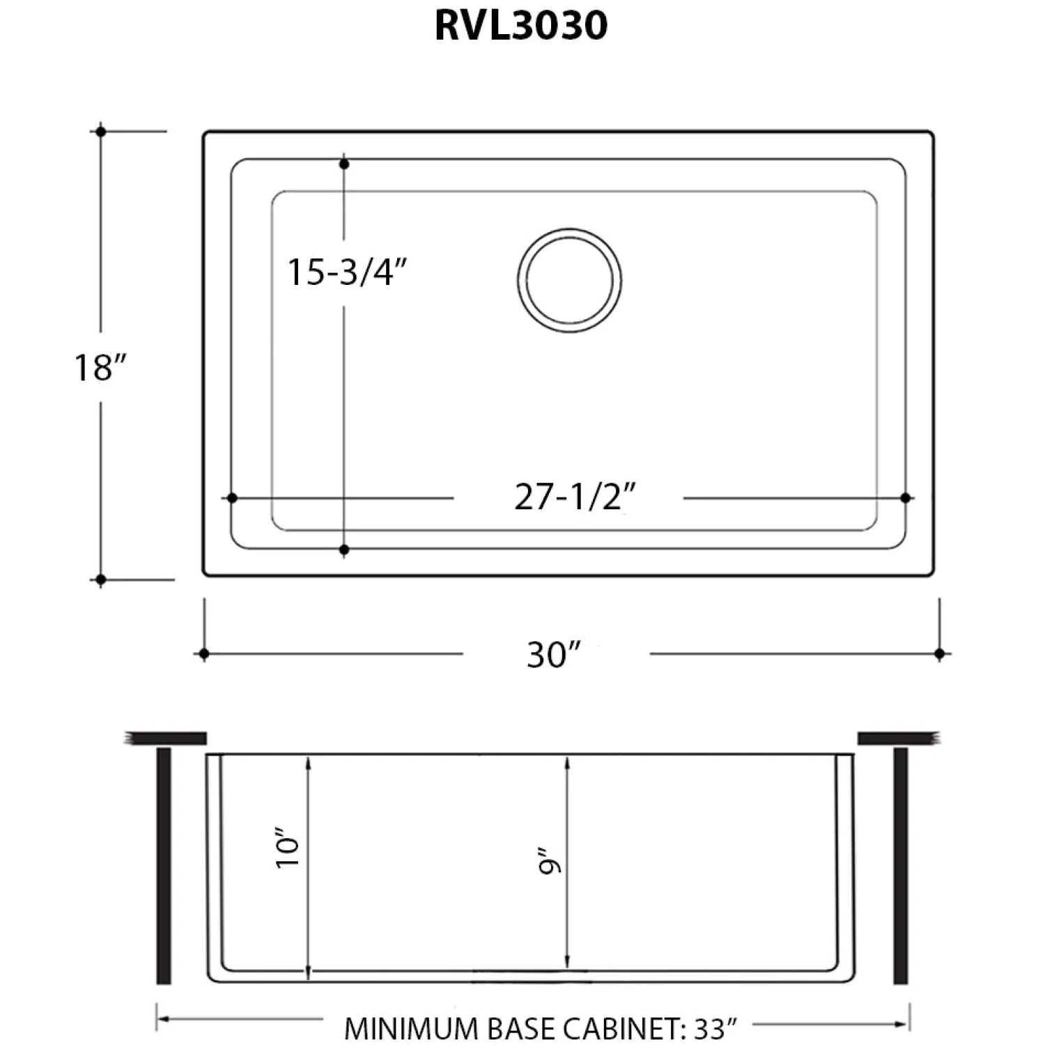 Clearance 30" Fireclay Undermount / Topmount Single Bowl Kitchen Sink in White Single Bowl Sinks|Undermount Sinks