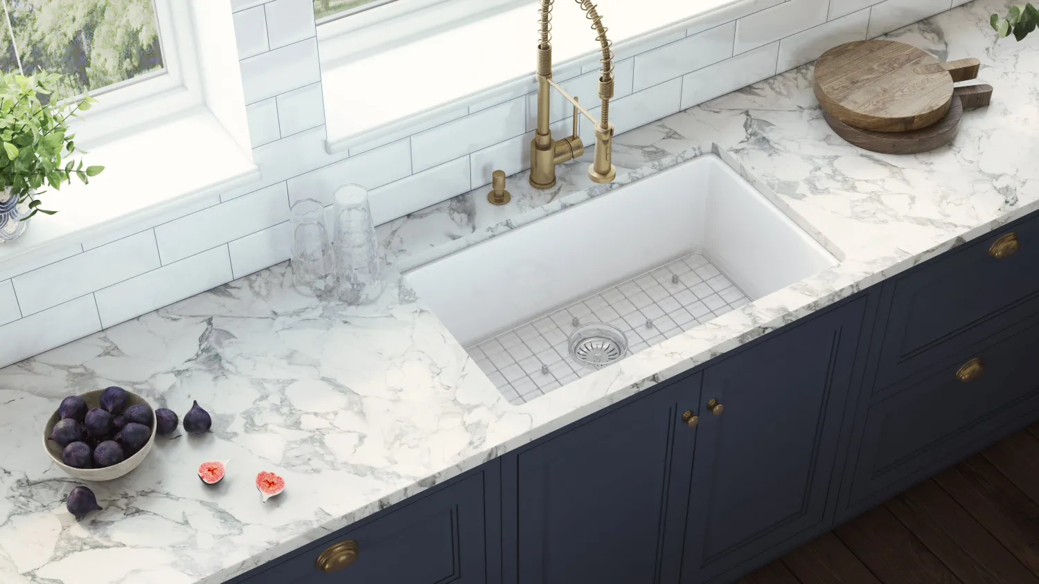 Clearance 30" Fireclay Undermount / Topmount Single Bowl Kitchen Sink in White Single Bowl Sinks|Undermount Sinks