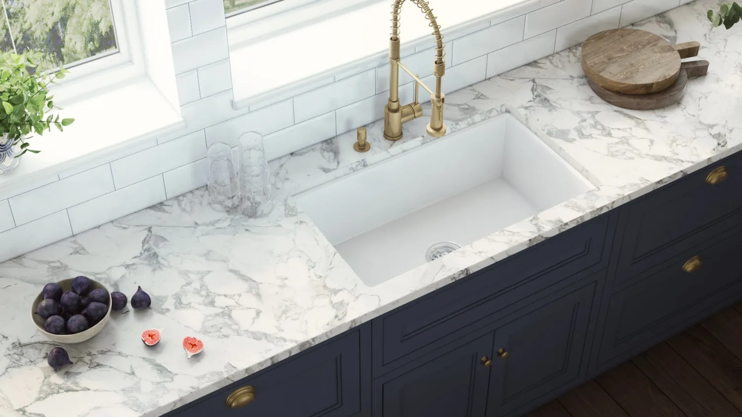 Clearance 30" Fireclay Undermount / Topmount Single Bowl Kitchen Sink in White Single Bowl Sinks|Undermount Sinks
