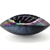 Hot 19" Glass Art Vessel Seashell Decorative Pattern Bathroom Sink - Cosmic Black Above Counter / Vessel Sinks