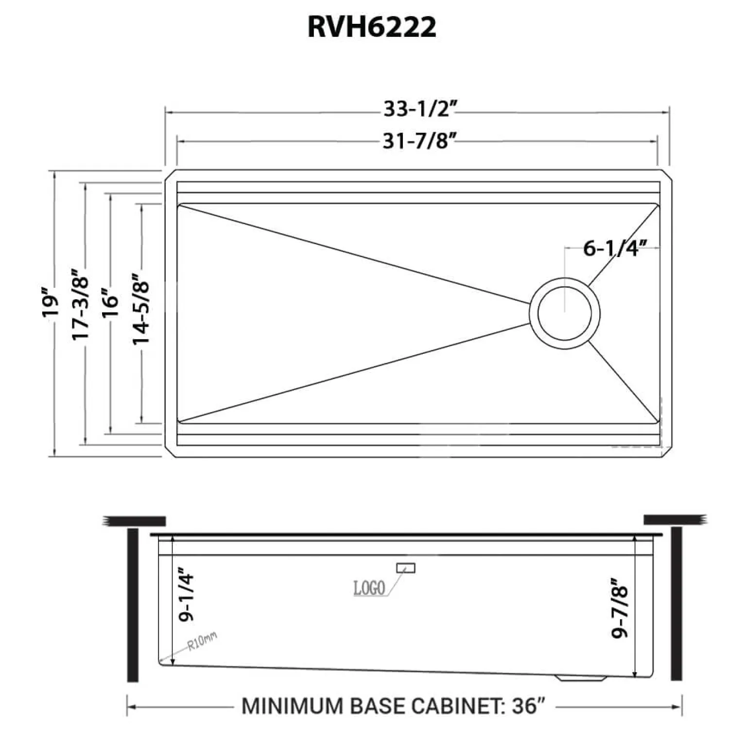33" Gunmetal Double Ledge Small Radius Stainless Steel Workstation Kitchen Sink Undermount Sinks|Single Bowl Sinks