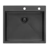 Online 25" Gunmetal Stainless Steel Topmount Single Bowl Kitchen Sink Gunmetal, Brass, & Gold