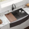 Outlet 33" Gunmetal Workstation Apron Front Stainless Steel Kitchen Sink Single Bowl Sinks|Stainless Steel Sinks