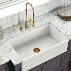 Hot Kitchen Sink Strainer Drain Assembly Sink Drains, Disposer Flanges & Air Gaps|Gunmetal, Brass, & Gold