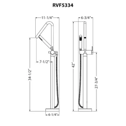 New Livia Single Handle Tall Floor Mounted Freestanding Tub Filler Faucet in Brushed Nickel Stainless - RVF5334BN Free Standing Tub Fillers
