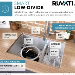 Outlet Low-Divide Undermount Tight Radius 60/40 Double Bowl 16 Gauge Stainless Steel Kitchen Sink Stainless Steel Sinks|Double Bowl Sinks