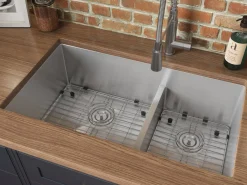 Outlet Low-Divide Undermount Tight Radius 60/40 Double Bowl 16 Gauge Stainless Steel Kitchen Sink Stainless Steel Sinks|Double Bowl Sinks