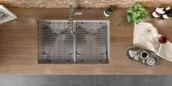 Outlet Low-Divide Undermount Tight Radius 50/50 Double Bowl 16 Gauge Stainless Steel Kitchen Sink Stainless Steel Sinks|Double Bowl Sinks