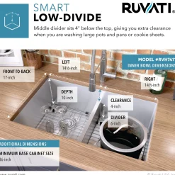 Outlet Low-Divide Undermount Tight Radius 50/50 Double Bowl 16 Gauge Stainless Steel Kitchen Sink Stainless Steel Sinks|Double Bowl Sinks