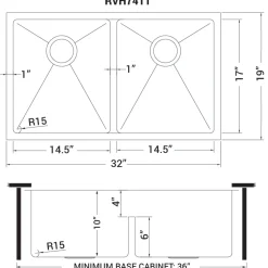 Outlet Low-Divide Undermount Tight Radius 50/50 Double Bowl 16 Gauge Stainless Steel Kitchen Sink Stainless Steel Sinks|Double Bowl Sinks