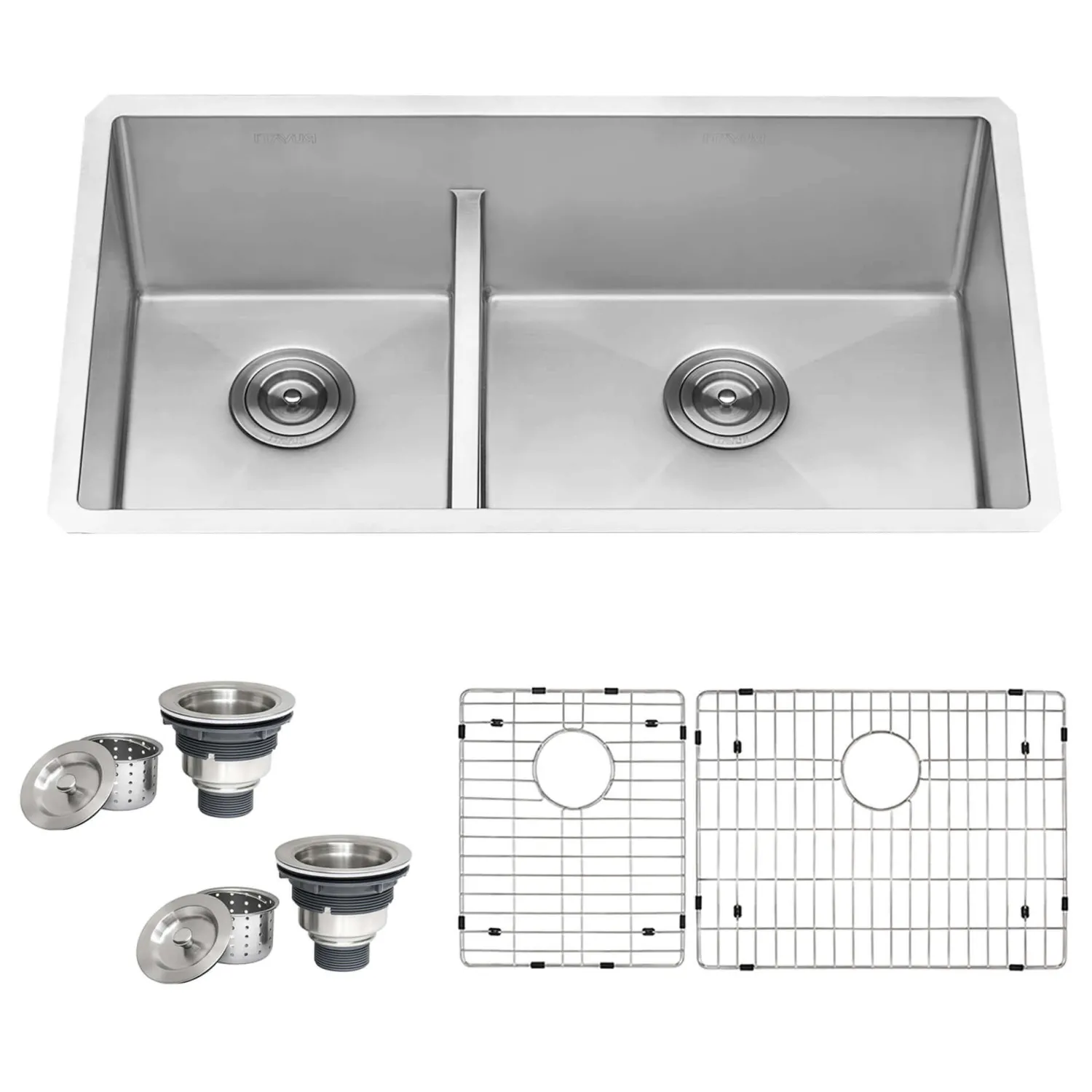 Discount 33" Low-Divide Undermount 40/60 Double Bowl Sink Stainless Steel Sinks|Double Bowl Sinks