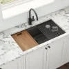 Hot 33" PVD Gunmetal Stainless Workstation Kitchen Sink Gunmetal, Brass, & Gold|Workstation Sinks