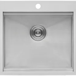 Clearance RVH8221 21 x 20" RV Workstation Drop-in Topmount 16 Gauge Stainless Steel Bar Prep Kitchen Sink Bar / Prep Sinks|Workstation Sinks