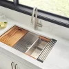 33" Single Bowl Workstation Sink with Small Radius Corners Workstation Sinks|Stainless Steel Sinks