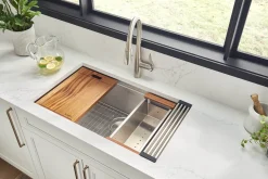 33" Single Bowl Workstation Sink with Small Radius Corners Workstation Sinks|Stainless Steel Sinks