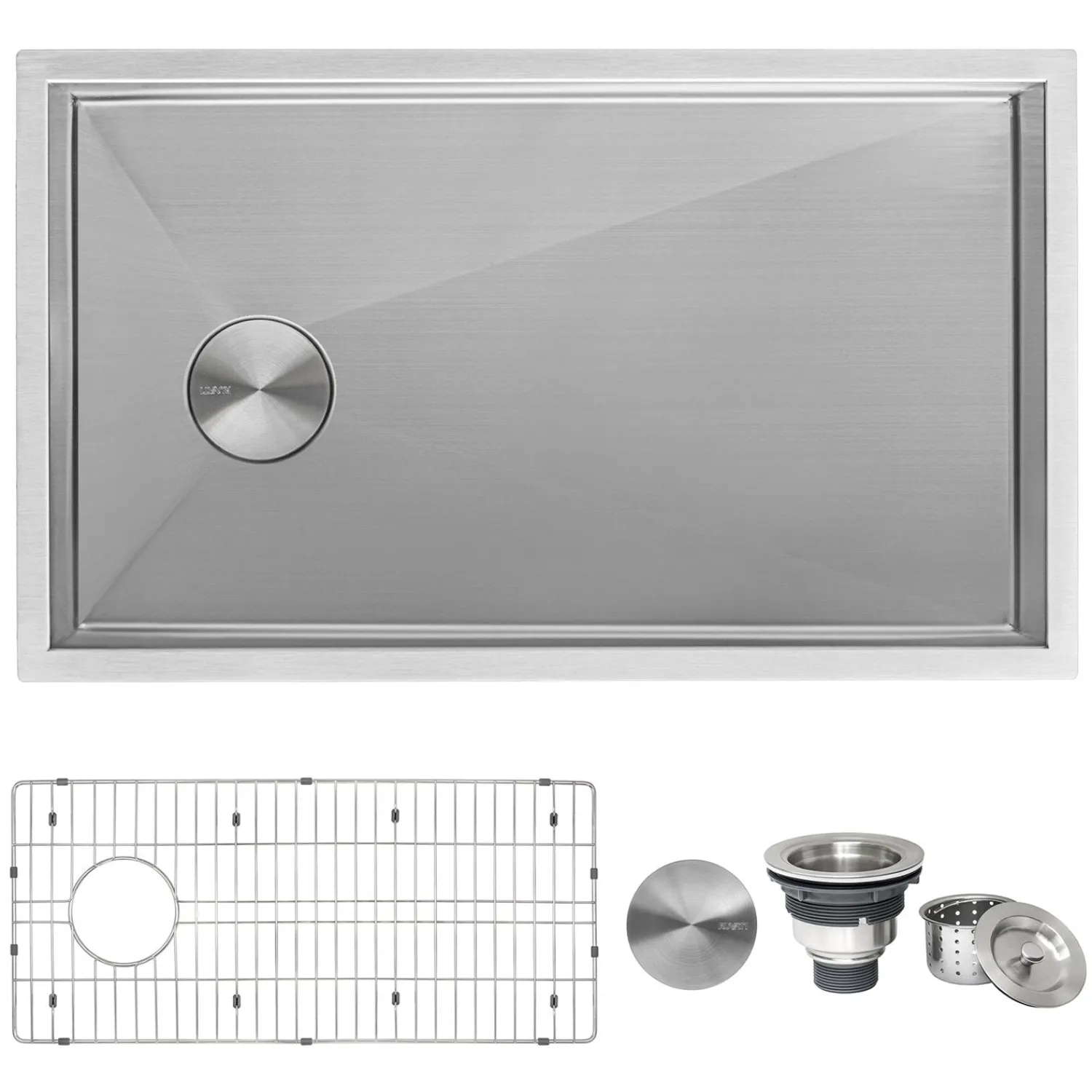 Online 32" Slope Bottom Offset Drain Reversible Kitchen Sink Undermount 16 Gauge Stainless Steel Stainless Steel Sinks|Single Bowl Sinks