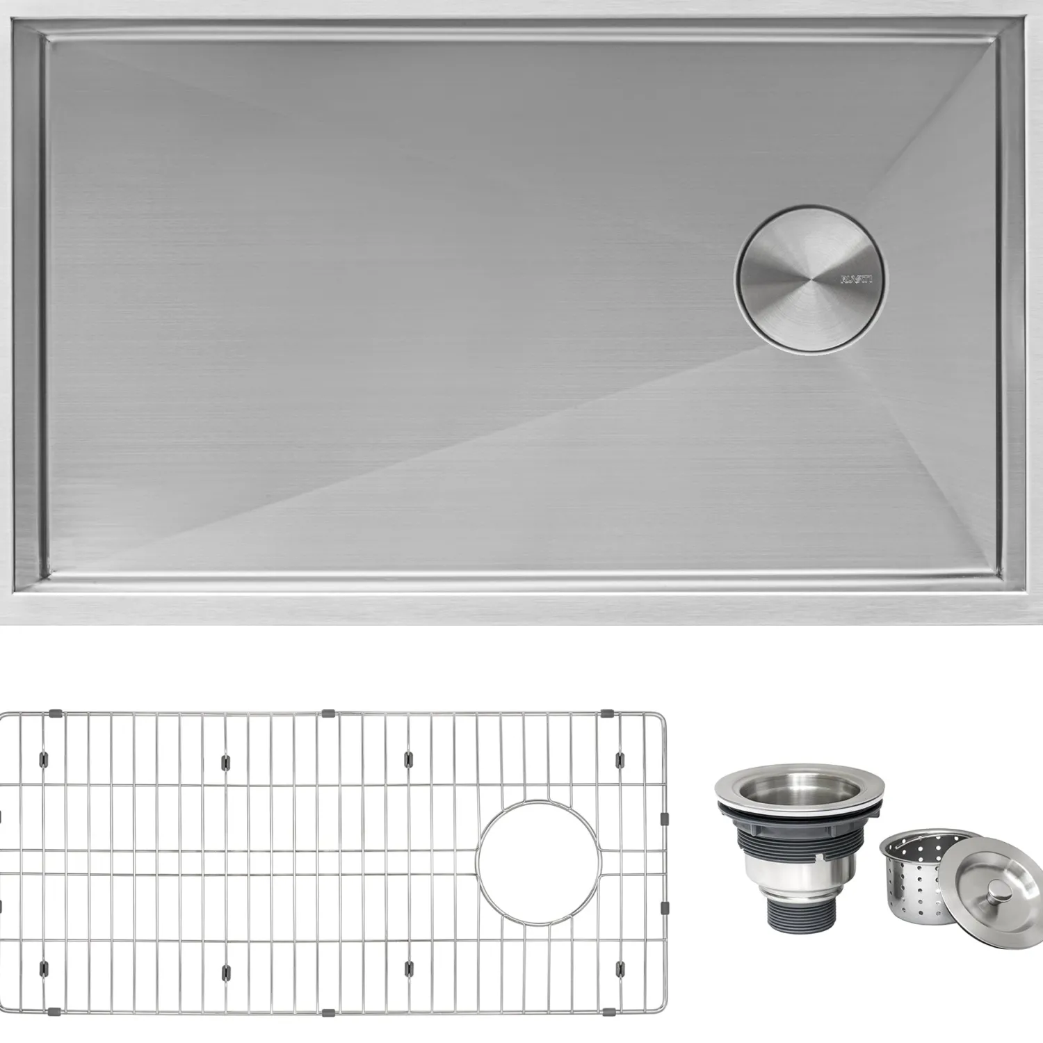 Online 32" Slope Bottom Offset Drain Reversible Kitchen Sink Undermount 16 Gauge Stainless Steel Stainless Steel Sinks|Single Bowl Sinks