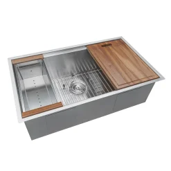 Discount 30" Small Radius Stainless Undermount Workstation Kitchen Sink Workstation Sinks|Stainless Steel Sinks